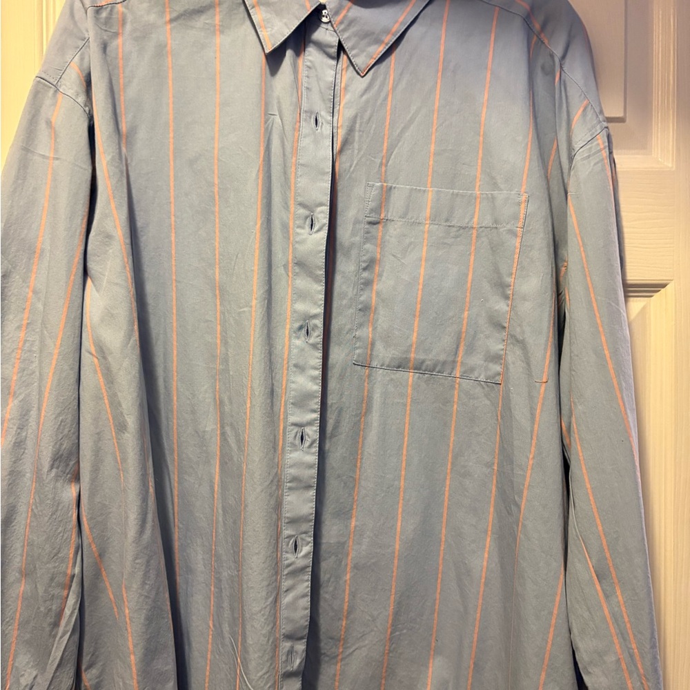 Wonderly Light Blue Shirt with Subtle Pink Stripes